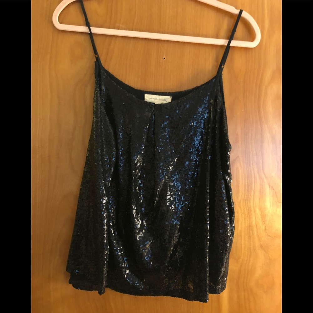 Black sequin cami top size large